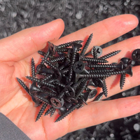 Vis à bois autoperceuse à tête trompette M3.5 50mm en acier au carbone noir galvanisé au zinc pour cloisons sèches avec finition phosphate noire