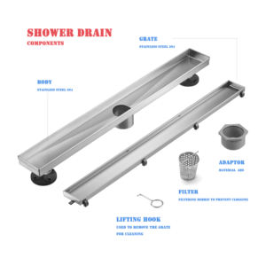 Insert de carrelage en acier inoxydable 304 Drain de douche pour le marché américain-<span class=keywords><strong>Série</strong></span> de largeur <span class=keywords><strong>70</strong></span> mm - Product Image 4