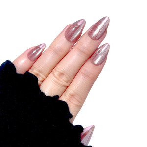 <span class=keywords><strong>Uñas</strong></span> Postizas con Acabado Espejo, Cromadas, Rosa Nude, Marrón, Degradado Ojo de Gato, <span class=keywords><strong>Plateadas</strong></span>, Rosa, <span class=keywords><strong>Uñas</strong></span> Postizas <span class=keywords><strong>Cortas</strong></span> de Almendra - Product Image 5