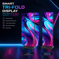 3840Hz Yüksek Yenileme Hızlı LED Poster Ekranı P1.53 P1.86 Katlanabilir Taşınabilir Dijital Ekran Paneli Perakende Mağazası Alışveriş Merkezi için