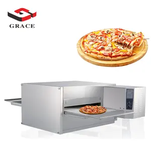 Equipamento comercial de padaria para fazer pizza em restaurantes, forno de pizza com correia transportadora de 18" 32"