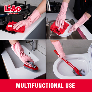 Gants de cuisine multifonctionnels allongés LIAO en latex bleu et <span class=keywords><strong>rose</strong></span> pour le lavage de la vaisselle et le nettoyage ménager - Product Image 5