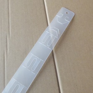 Supermarket <b>Plastic</b> PP Hanging <b>Strip</b> Hooks Transparent and Foldable Double-sided 64cm Long - Product Image 1