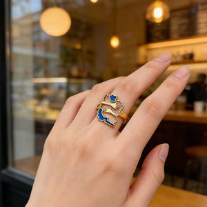 แหวนแผนที่อิหร่านสแตนเลสสตีล 316L ชุบทอง 14k 18k PVD ไม่ลอก ไม่ดำ สำหรับผู้หญิงผู้ชาย รับผลิตตามสั่งขายส่ง - Product Image 3