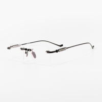 Fabricant de lunettes de vue de luxe sans monture en titane pur de qualité supérieure, noir, or, argent, vente en gros