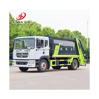 Camion compacteur de déchets Dongfeng 4x2 d'occasion, 12-18 m³ de capacité, avec bras de compression automatique et pompe à bras oscillant