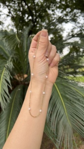 สร้อยคอจี้ไข่มุกบาร็อคทรงหนา สไตล์ทันสมัย ทำมือสำหรับฤดูร้อน ชุบทอง 18K คุณภาพสูง ดีไซน์มินิมอล - Product Image 5