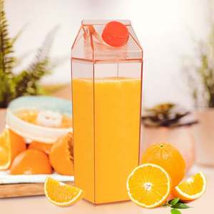 High Quality Clear Pink Transparent 1000ML <b>Milk</b> <b>Box</b> BPA Free Reusable Plastic Drinkware Custom Logo for <b>Milk</b> and Water Bottle - Product Image 4