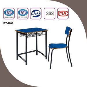 Modern Fixed Single <b>Desk</b> Chair School Furniture Classroom Use Steel Plywood Plastic Custom Color Aoyasi PT-K08 PT-K08 Student Ta - Product Image 2