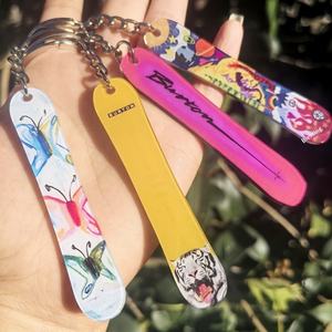 Custom Snowboarder-style Acrylic Keychain Double-sided Pendant Mini Cute <strong>Snow</strong> <strong>Buddy</strong> Business Gift with butterfly Pattern DIY - Product Image 1