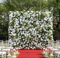 Panneau mural de fleurs artificielles en soie 5D réaliste et imperméable, vert, pour fond de scène de mariage, arrangements personnalisés