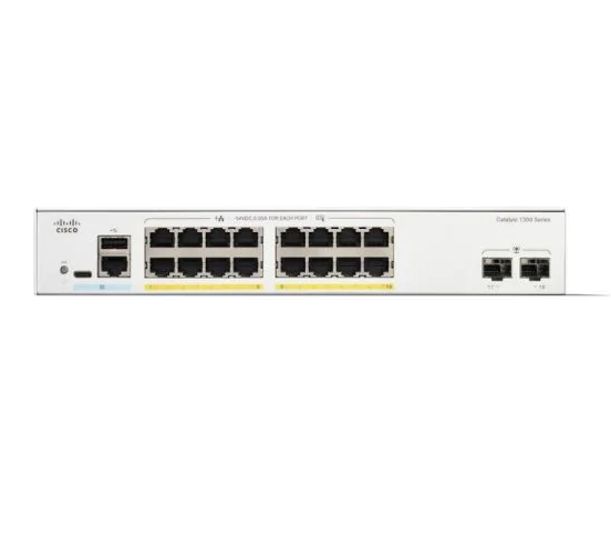 New C1300-16T-2G 1U Fanless Switch 16*GE RJ45 2*GE SFP L3 Managed Enterprise Office Network Switch