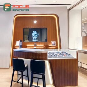 Vitrine de présentation de bijoux en bois haut de gamme pour la vente au détail, avec éclairage LED en verre et métal, présentoir intérieur pour boutique de luxe - Product Image 4