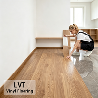 Maßgefertigte 1-3mm Dicke PVC Holzmaserung PVC LVT Vinyl-Fliesen Holzmaserung Vinyl-Bodenbelag Selbstklebende PVC-Bodenplanken für Hotels