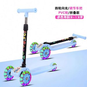 Trottinette pour enfants à 3 roues avec roues lumineuses, réglable en hauteur, pliable, pour enfants de 2 à 12 ans - Product Image 2