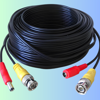 Câble Combo Alimentation et Vidéo BNC pour Caméra de Sécurité - Système CCTV - Conducteur en Cuivre Siamais Certifié IP67, Isolation PVC