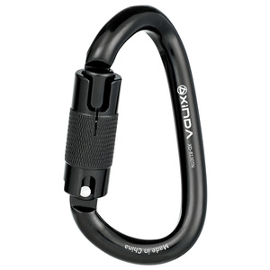 Mosquetón Xinda XD-8130TN de Aleación de Aluminio con Cierre de Seguridad, Color Negro, Uso Universal, Equipo de Rescate para Exteriores, Origen China - Product Image 1