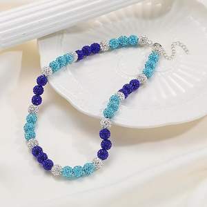 Vendita calda <span class=keywords><strong>collana</strong></span> di strass con perline per giocatore di Baseball uomo Hip Hop 10mm colorato rotondo Disco collane a sfera di diamanti 2024 - Product Image 5