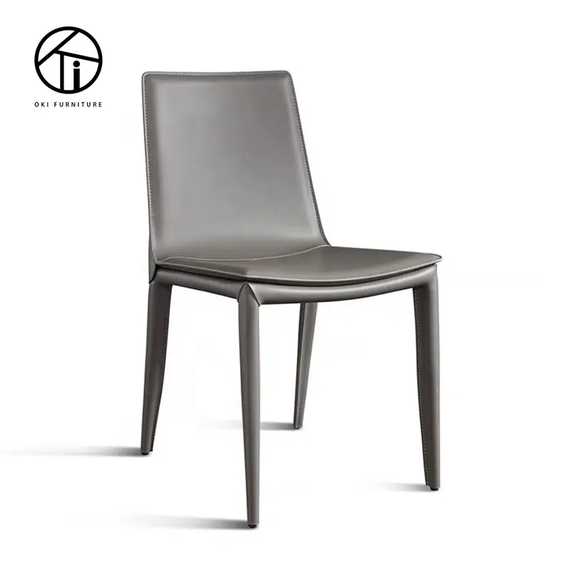 Chaise sans fauteuil de cuisine moderne et minimaliste, couleur sable, style nordique, styliste espagnole, en cuir, métal, violet, pour salle à manger,