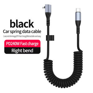 Cable USB C a Tipo C de 240W con Ángulo Recto de 90 Grados, Cable de Carga Rápida con Resorte Compatible con iPhone 15 16 17 Pro Max <span class=keywords><strong>Samsung</strong></span> Xiaomi - Product Image 1