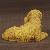 Figurine sculptée en buis représentant un chien et son chiot, ornement de voiture, décoration d'intérieur, cadeau artisanal, cadeaux de remerciement pour la famille et les amoureux des animaux