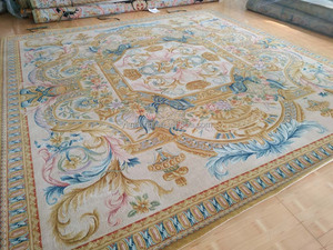 Alfombra de lana anudada a mano de 9x12 DE LUJO personalizada, alfombra Savonnerie a Rusia con diseño de <span class=keywords><strong>palacio</strong></span> real dorado de fábrica china - Product Image 5