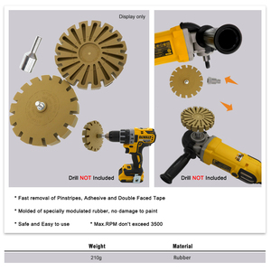4inch 100mm đánh bóng bánh xe cao su tẩy bánh xe với khoan Adapter cho nhãn dán vinyl đề can đề can loại bỏ băng công cụ điện - Product Image 3