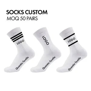 Socks Men Cotton Quentin Premium Quality Comfortable Men Sport Basketball Crew Socks OEM Custom Logo Athletic Socks Unisex