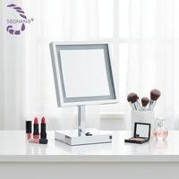 Miroir de salle de bain moderne avec éclairage LED, en acier inoxydable, prix de gros