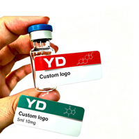 Étiquettes autocollantes personnalisées pour flacons de peptides de 3 ml, 5 ml, 10 ml, imperméables, laminées, avec logo de marque imprimable