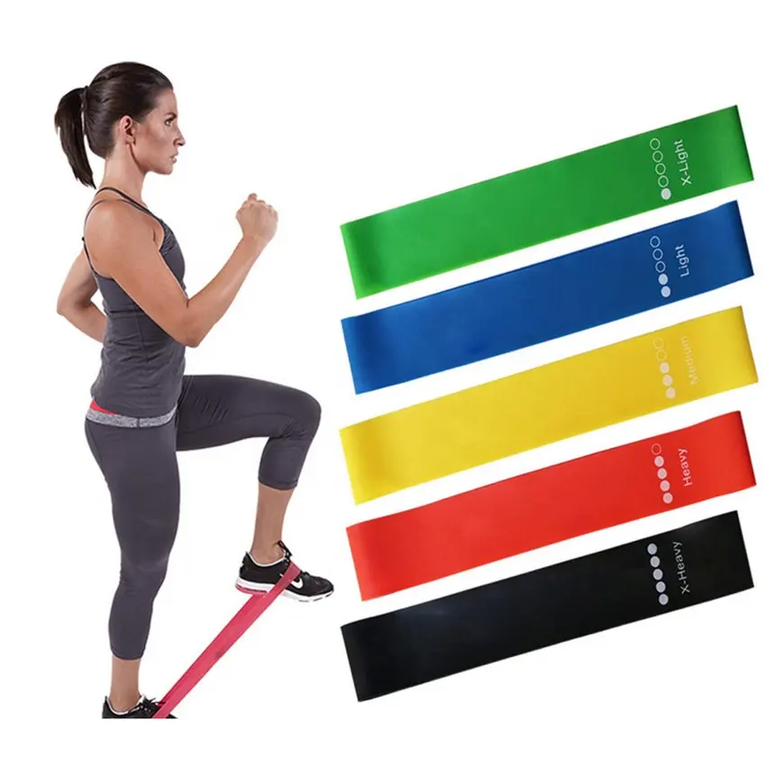 latex free 5pcs/set yoga fitness resistance bands bodybuilding exercise gradient tension rings