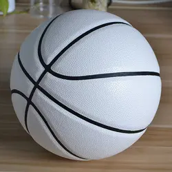 कस्टम OEM आकार 7 सफेद पु बास्केटबॉल अपने स्वनिर्धारित लोगो के साथ खाली सफेद चमड़े बास्केटबॉल सामान्य मैच गेंद