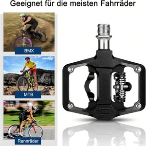 Pedal de bicicleta 2 en 1 con sistema Cleat <span class=keywords><strong>SPD</strong></span>, Pedal de bicicleta ultraligero, rodamiento autoblocante, <span class=keywords><strong>pedales</strong></span> de bicicleta de <span class=keywords><strong>carretera</strong></span> - Product Image 3