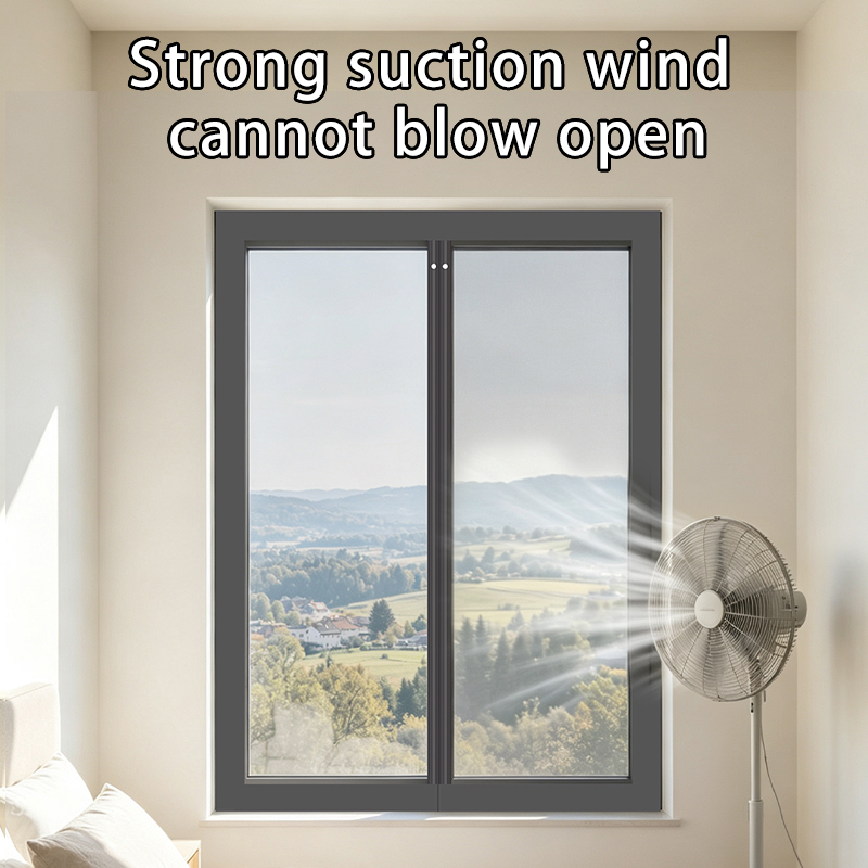 Automatic Closing Magnetic Mosquito NetDiy Magnetic Window Screen Window Frames With Grey Mesh · image 3