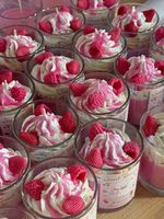 Luxe geurkaars dessertkaars handgemaakte kunstkaars glazen pot roze oranje schattige stijl Valentijnsdag huisdecoratie