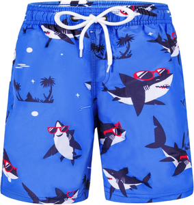 Shorts de plage sexy pour hommes de haute qualité, personnalisés, 100 % polyester, séchage rapide, imprimé animalier par transfert thermique, taille mi-haute avec cordon de serrage - Product Image 1