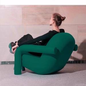 Sillones de Diseño Moderno y Creativo para Sala de Estar o Dormitorio, Tapizados en Terciopelo, con Estructura de Madera Maciza, Sillón <span class=keywords><strong>Individual</strong></span> Tipo Lounge - Product Image 5