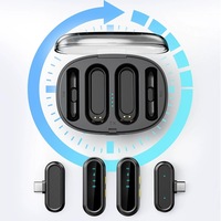 Sistema de Micrófono Lavalier Inalámbrico Dual con Cancelación Inteligente de Ruido y Clip, con Estuche de Carga para iPhone, Android, Cámara y Transmisión en Vivo