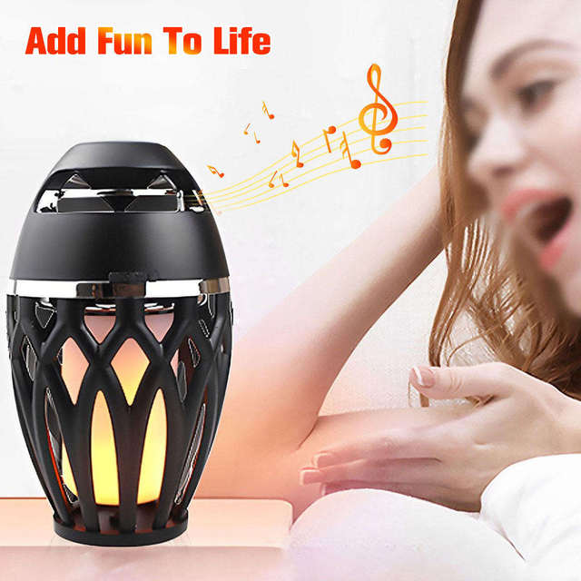 Portable Outdoor Speaker with Colorful RGB Lights HD Stereo Sound Torch IPX5 Waterproof for Men Birthday Gifts