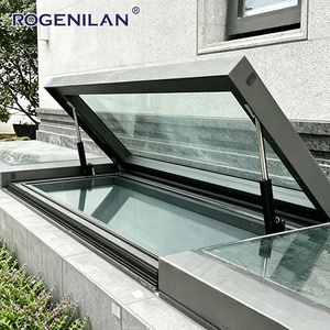 Fenêtres de grenier modernes en aluminium à toit plat avec télécommande électrique automatique et verre étanche - Product Image 1