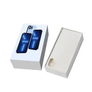 Conception personnalisée écologique emballage de luxe en carton pour téléphone portable emballage en papier noir boîte de téléphone portable vide