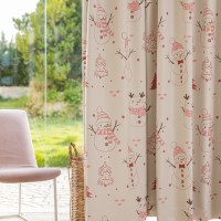 Rideaux occultants à œillets imprimés bonhomme de neige mignon pour chambre d'enfant, draperie thermique pour fenêtre de chambre de bébé, décoration de Noël