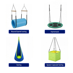 Columpio Físico Moderno con Sistema <span class=keywords><strong>de</strong></span> Cables y Columna Cuadrada <span class=keywords><strong>de</strong></span> <span class=keywords><strong>Madera</strong></span> para Exteriores, para Niños - Product Image 3