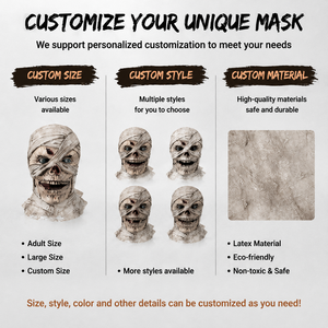 Latex Horror <strong>Zombie</strong> Adult Mask <strong>Halloween</strong> Cosplay <strong>Costume</strong> for Haunted House Escape Room &amp; Party - Product Image 3