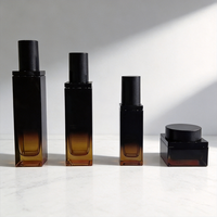 Ensemble de flacons et pots en verre de luxe personnalisés OEM pour soins de la peau, sérum, crème, lotion, tonique, mascara, 30 ml, 50 ml, 15 g, étiquette privée, gravure cosmétique
