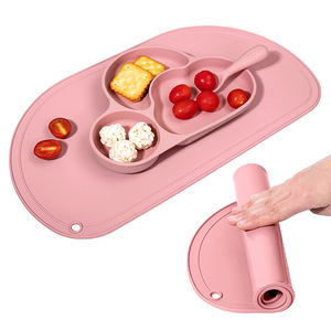 משטח האכלה לתינוקות מסיליקון ידידותי לסביבה, בדרגת מזון, עם בסיס יניקה לתינוקות, פעוטות וילדים, בצורת לב, בעל תקן CE/LFGB - Product Image 1