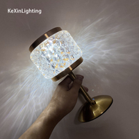 Lámpara de escritorio de diamantes de cristal táctil portátil, lámpara de mesa recargable por USB, Led, diamantes de noche, Morden, Popular, Amazon