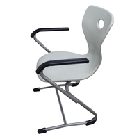 Chaise d'étude moderne pour étudiant avec accoudoirs en PP et table de classe en métal pour la formation en appartement ou en salle de classe