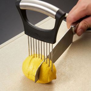 Stainless Steel Onion Needle Slicer Household <b>Vegetable</b> <b>Cutter</b> for Slicing Onions & Tomatoes Assisting - Product Image 3