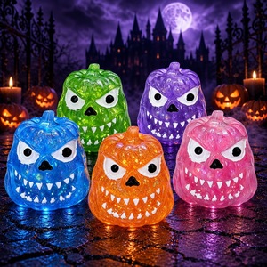 2026 Jouet anti-stress Squishy à remontée lente en TPR, 6 couleurs, motif animal mignon, citrouille d'Halloween, avec paillettes effet sucre maltose - Product Image 4